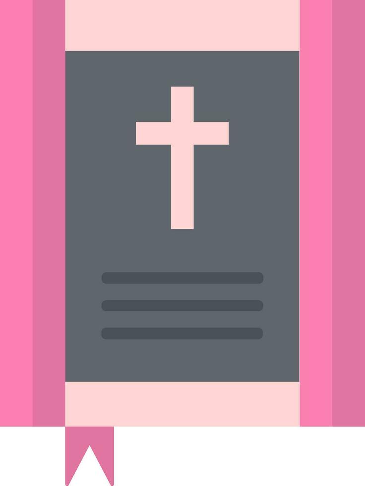 Biblia libro icono en rosado y gris color. vector