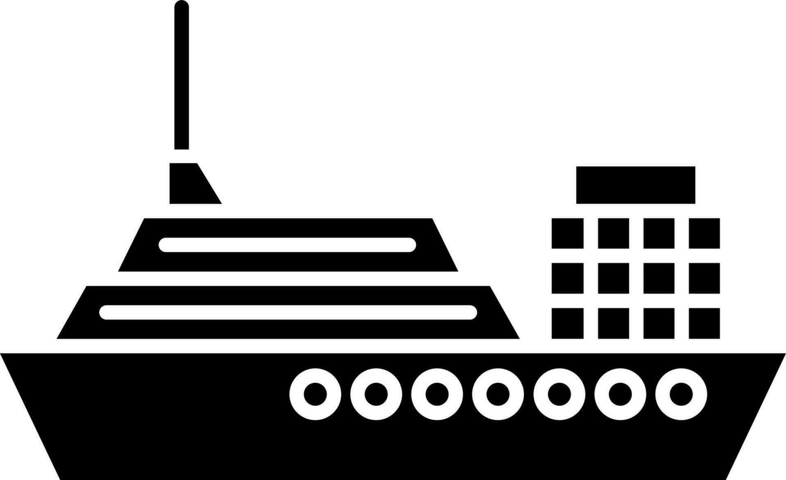 Glyph illustration of cargo ship icon in flat style. vector