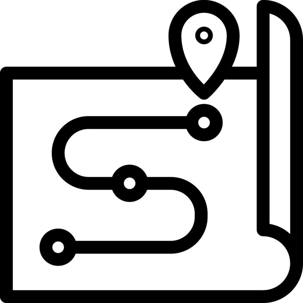 Map navigation icon in line art. vector