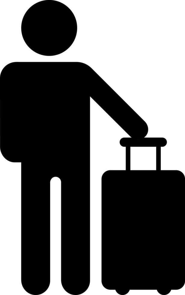 plano ilustración de turista icono en glifo estilo. vector