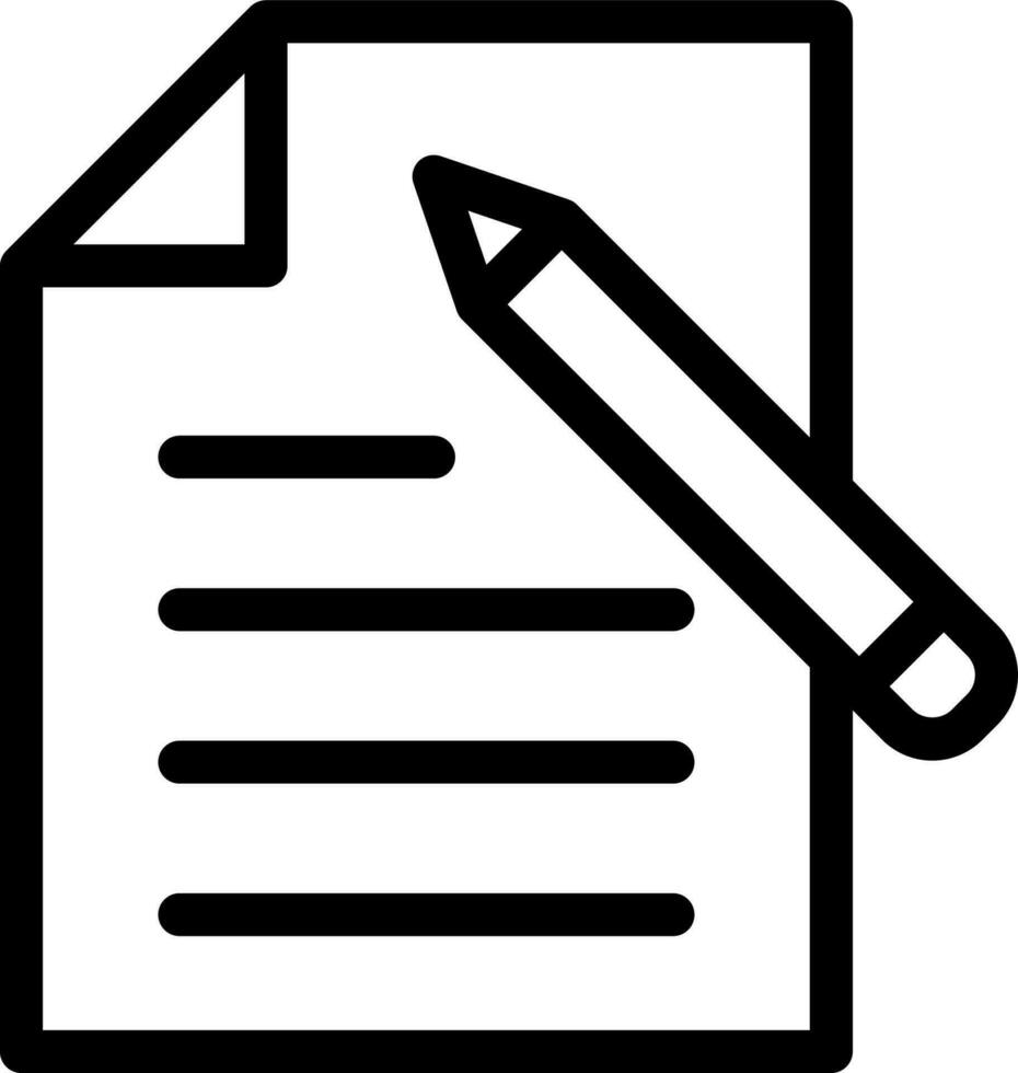 Document or story writing icon in line art. vector