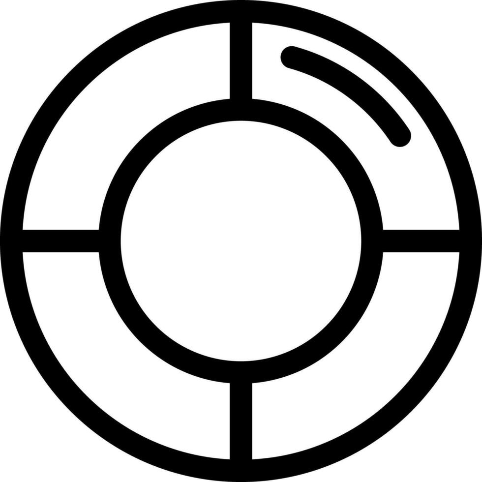 Lifebuoy icon or symbol in line art. vector