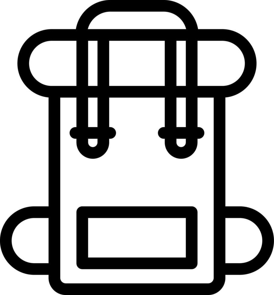 Line art illustration of backpack icon. vector