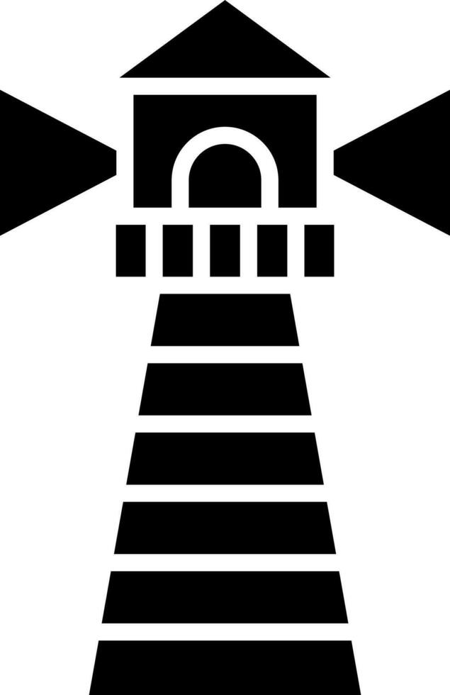 Glyph illustration of lighthouse icon or symbol. vector