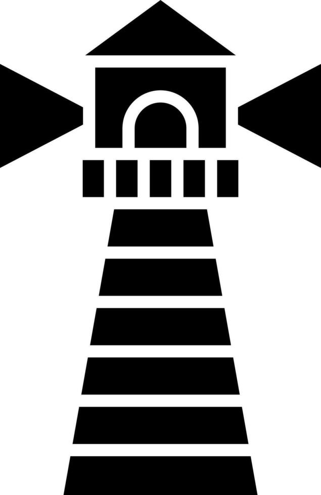 Glyph illustration of lighthouse icon or symbol. vector