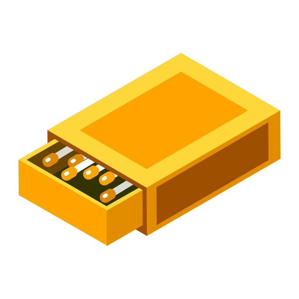 Isometric illustration of matchbox icon. vector