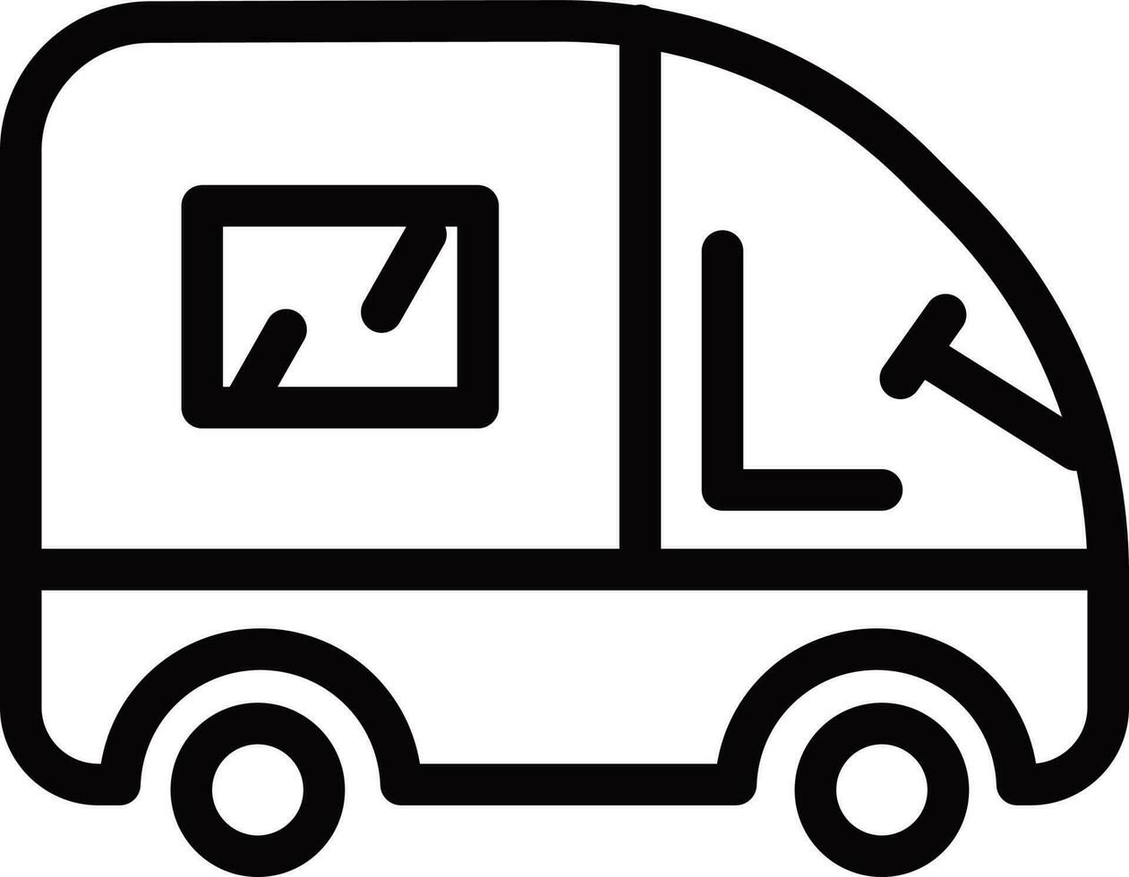 Taxi or car icon in line art. vector