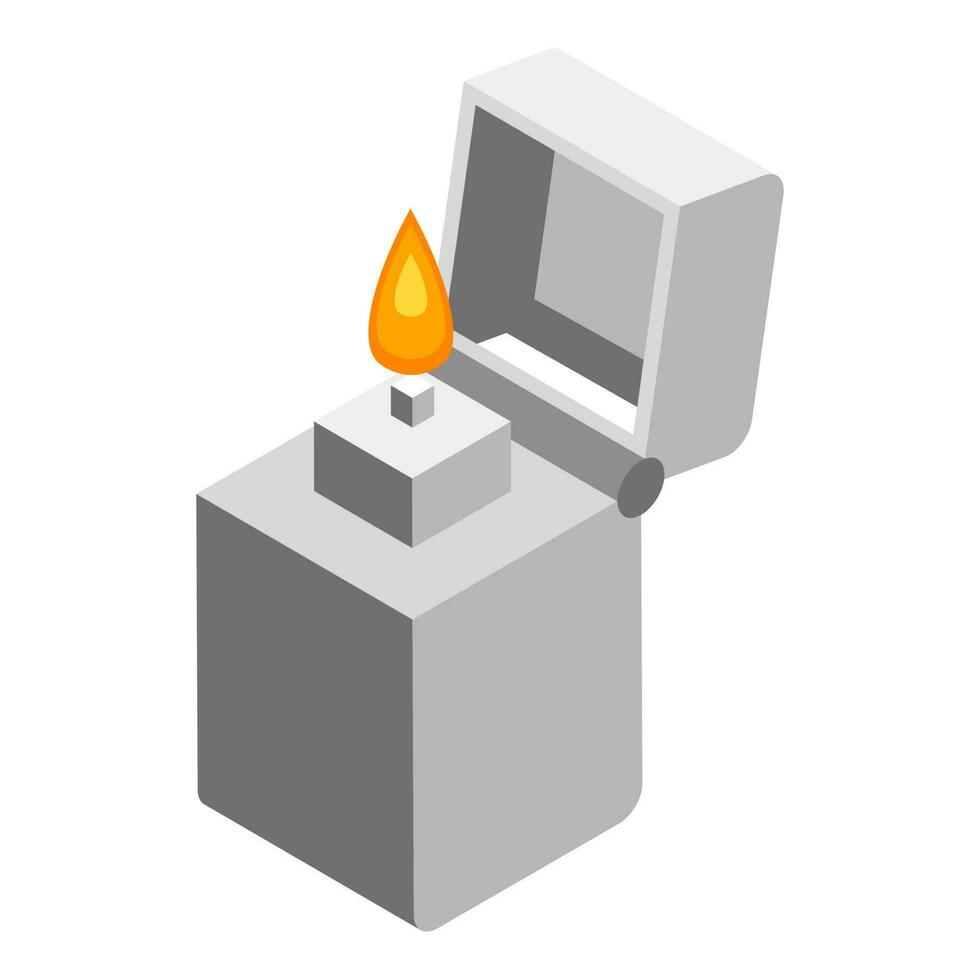 Isometric lighter or zippo icon. vector