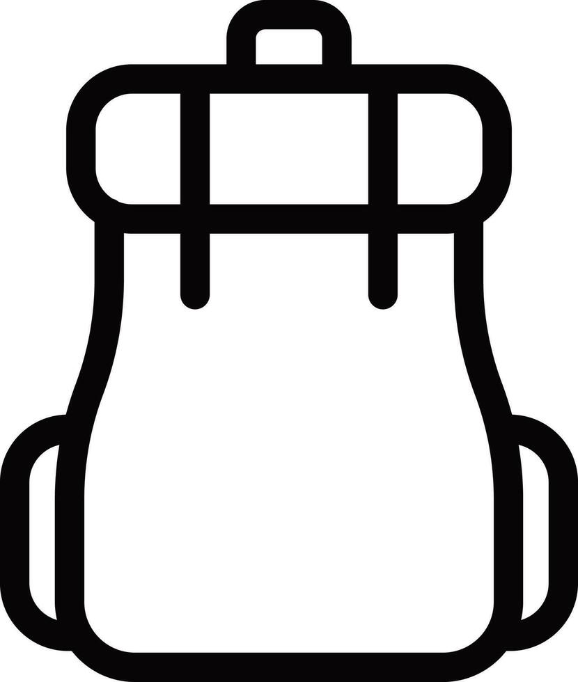 Line art illustration of backpack icon. vector