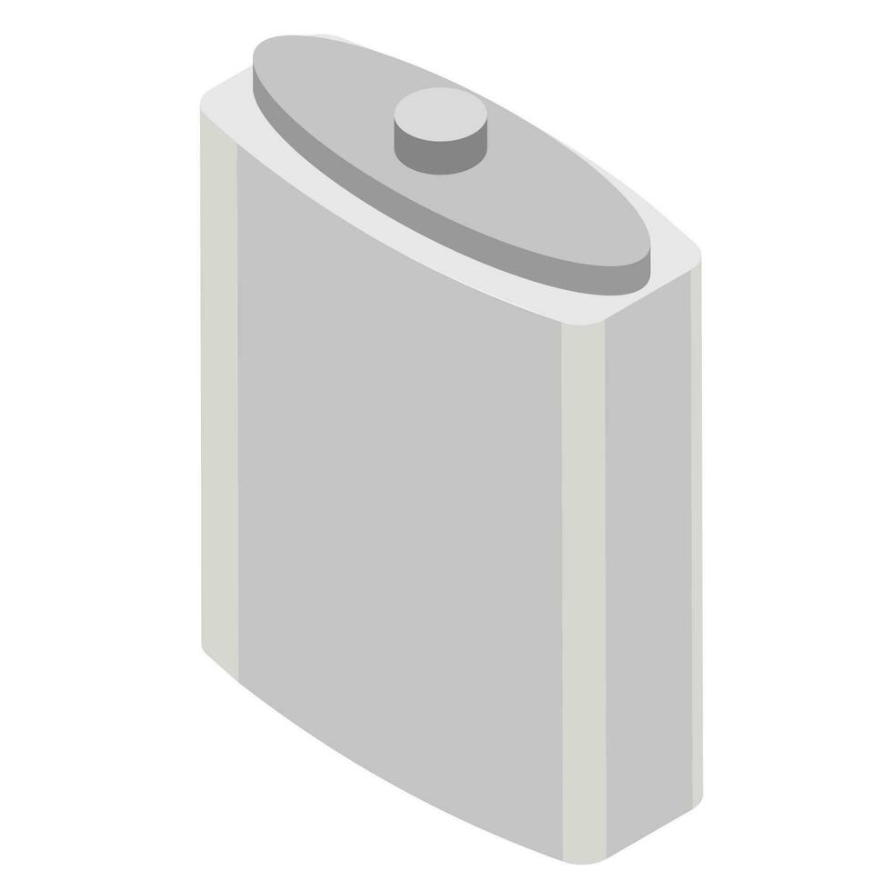 Isometric alcohol icon in gray color. vector