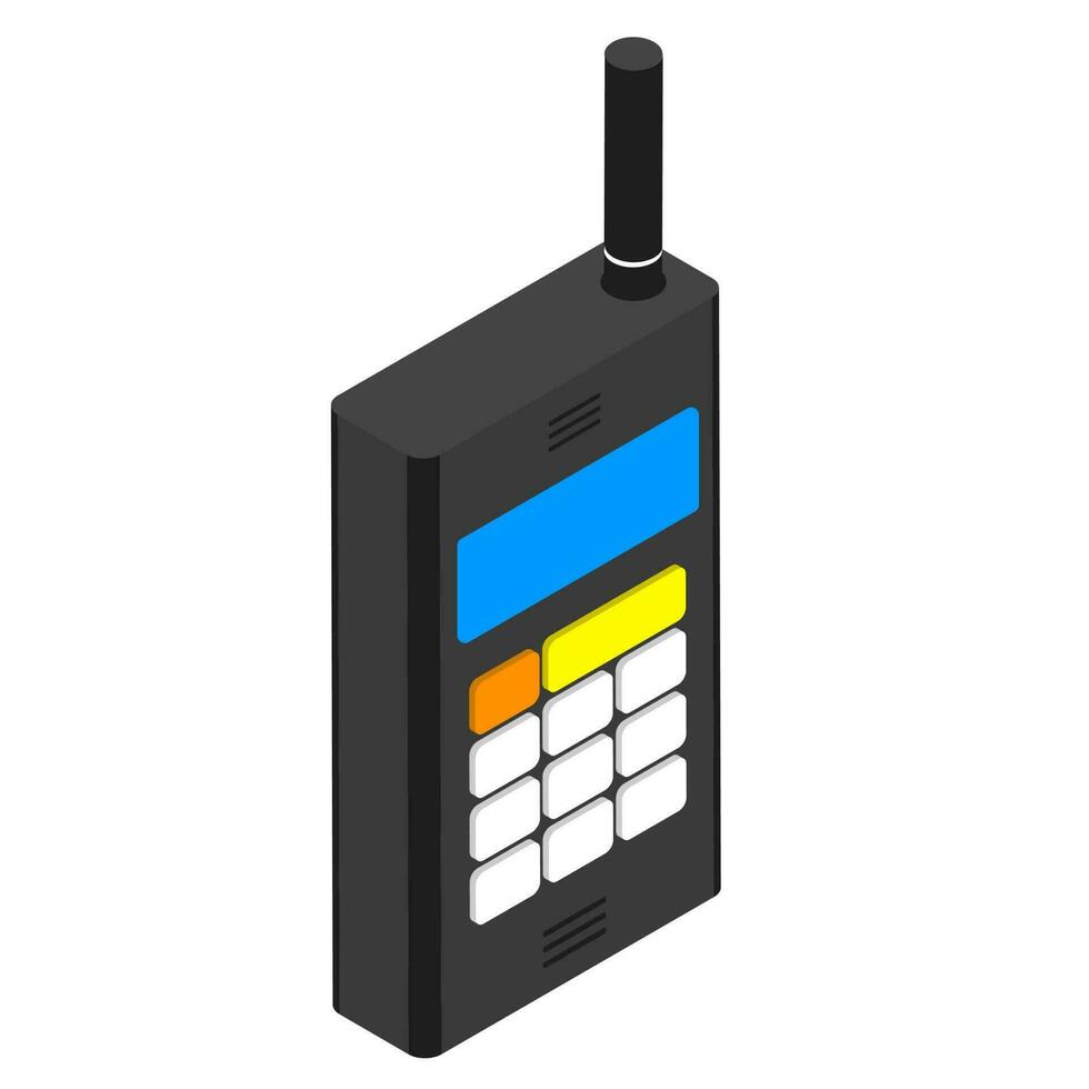 3D isometric walkie talkie icon. vector