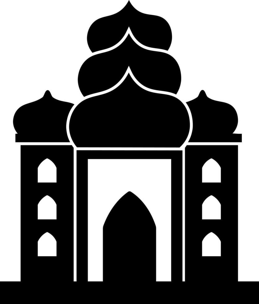 Illustration of mosque icon in flat style. vector