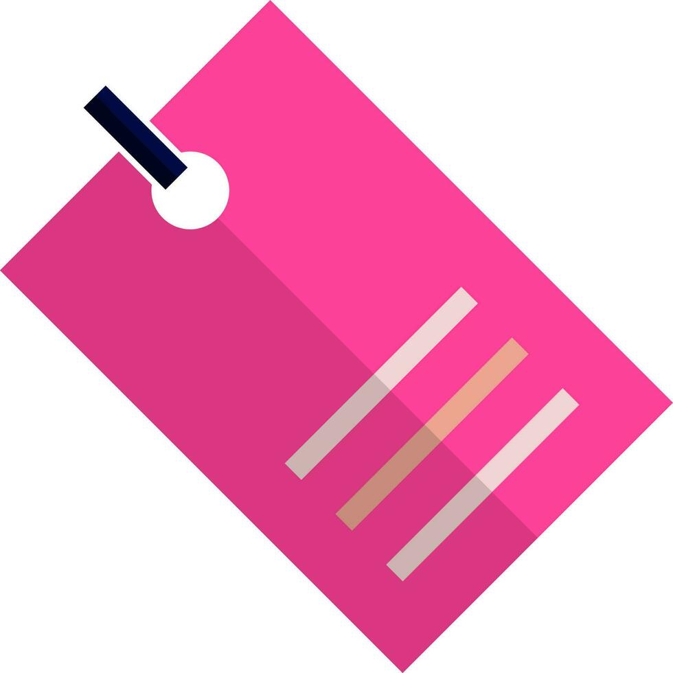 Hand tag icon in pink color. vector