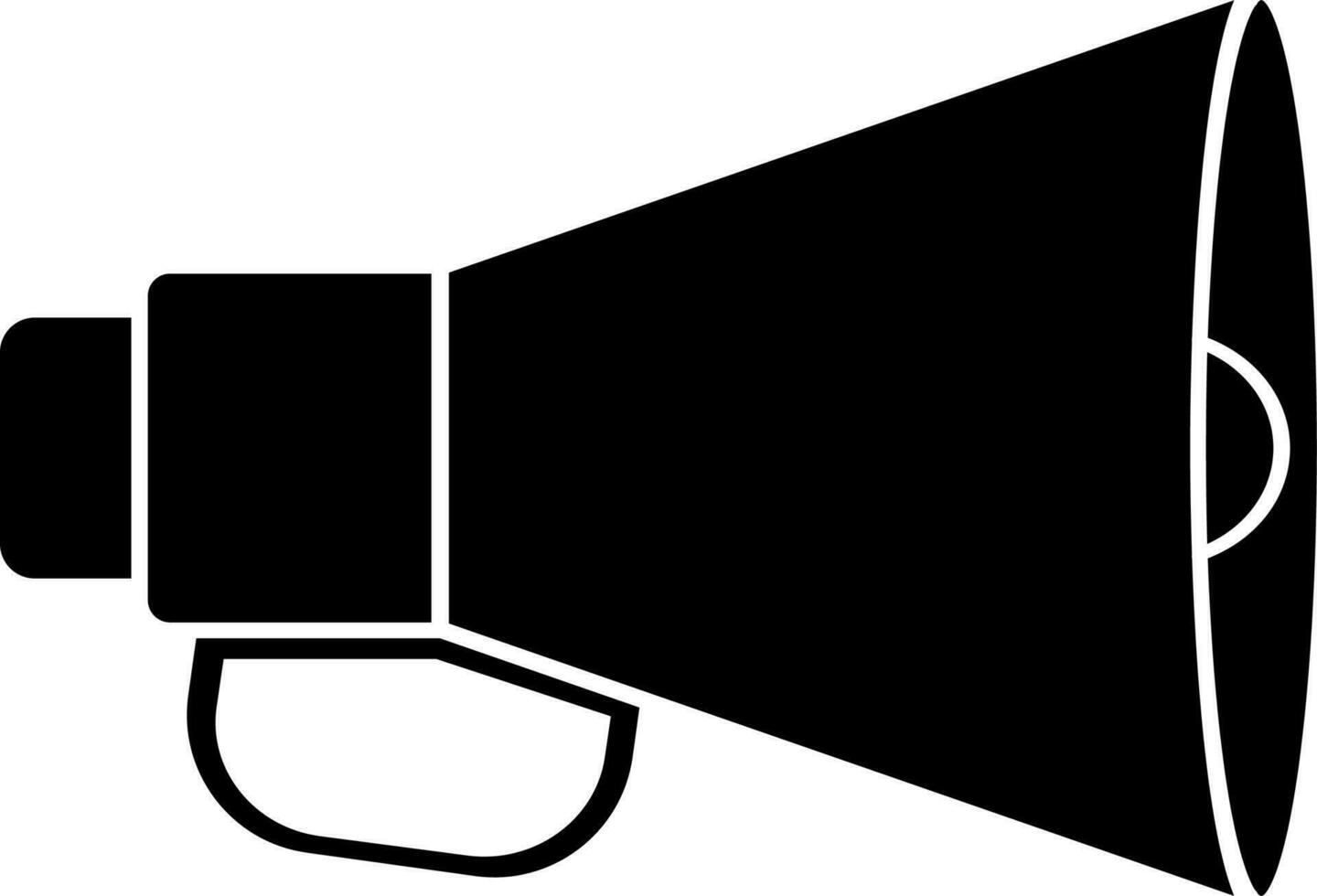 Megaphone glyph sign or symbol in flat style. vector