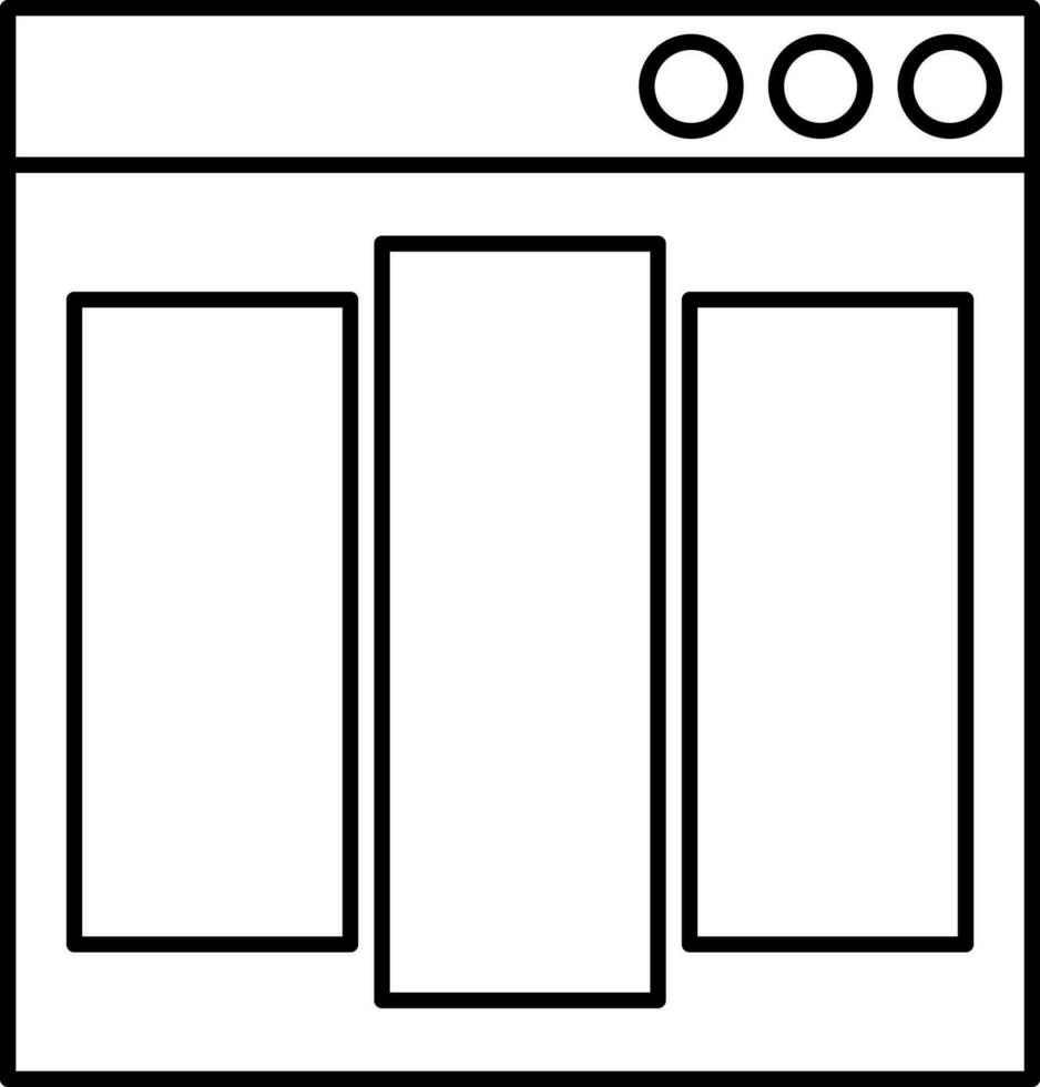 Line art illustration of web page icon. vector