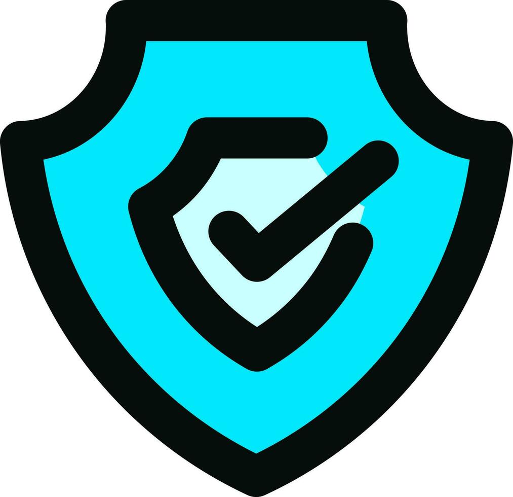 Check or Confirm Security Shield icon in flat style. vector