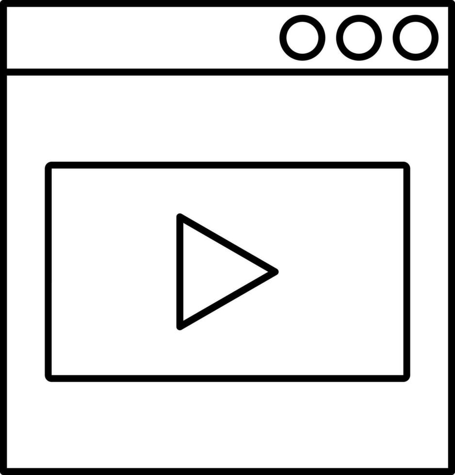 Online video play icon in flat style. vector