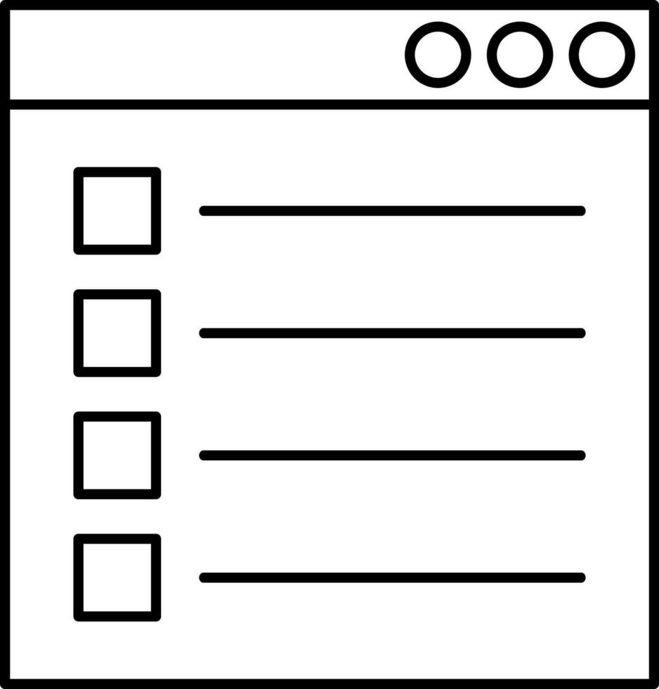 List icon on webpage in flat style. vector