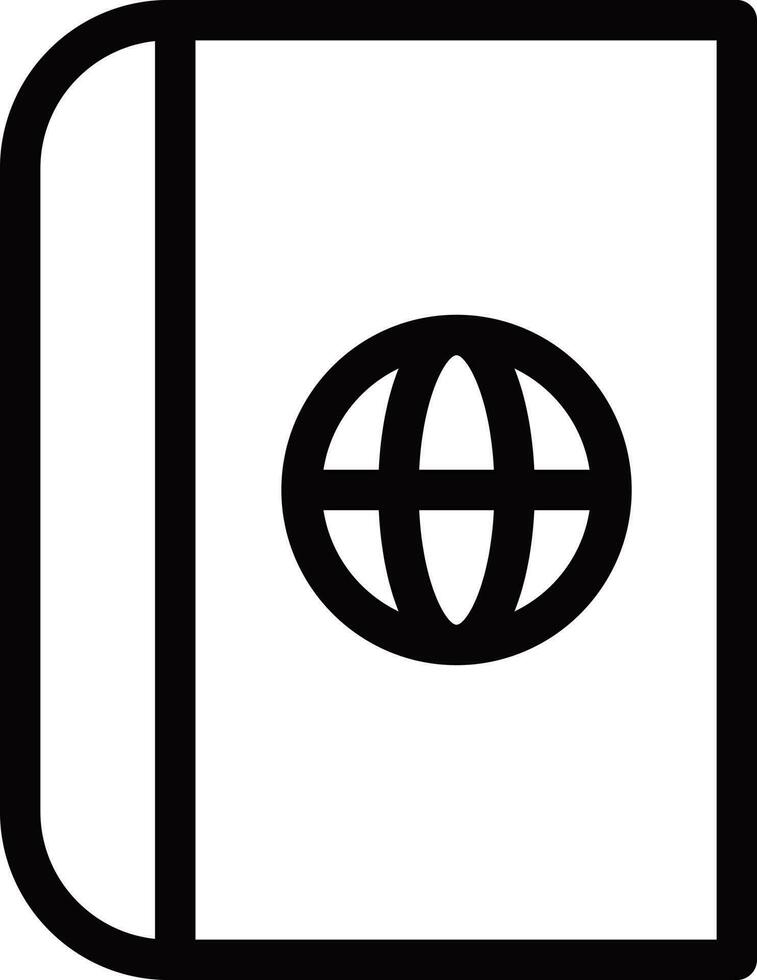 Atlas book icon in black line art. vector