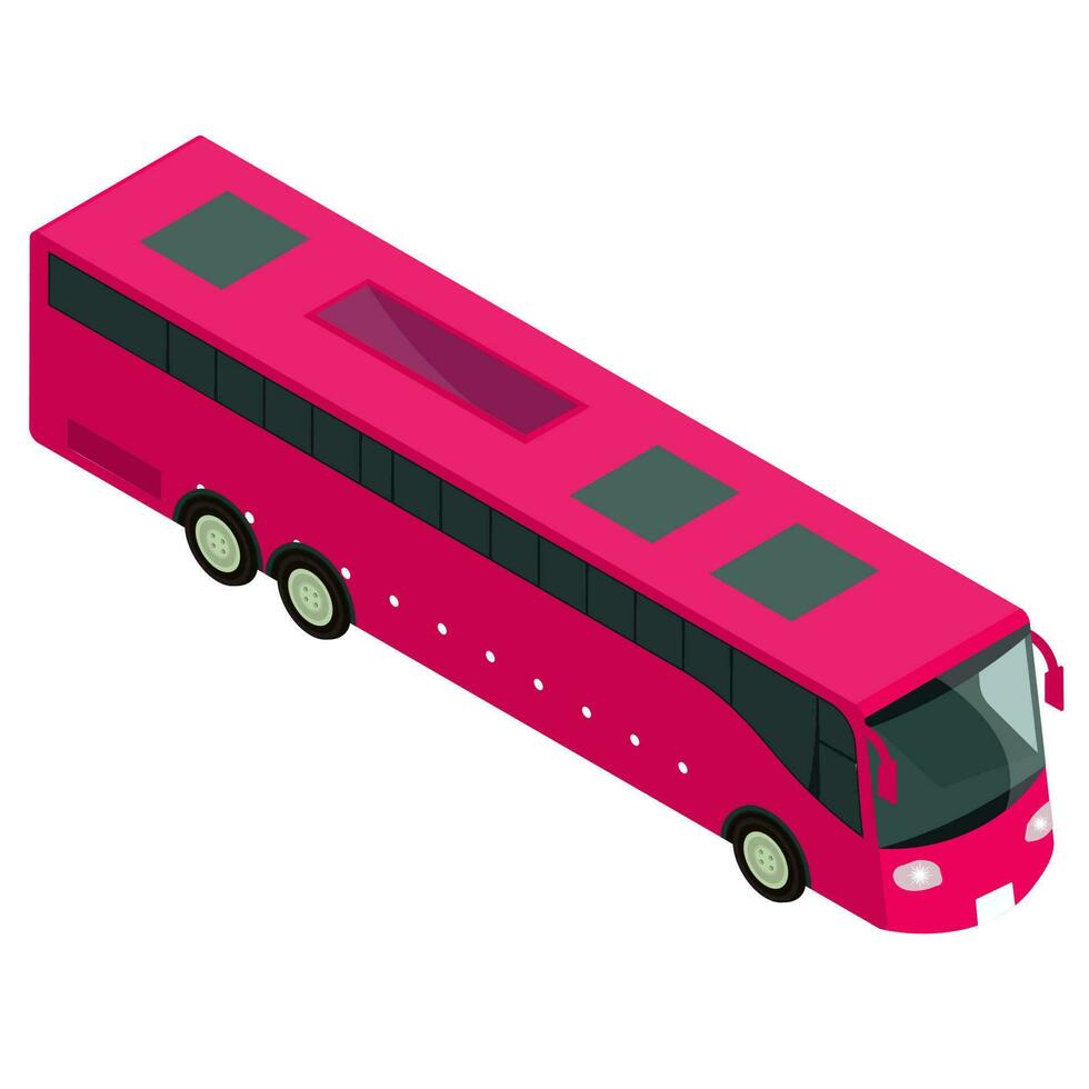 rosado y gris autobús en blanco antecedentes. vector