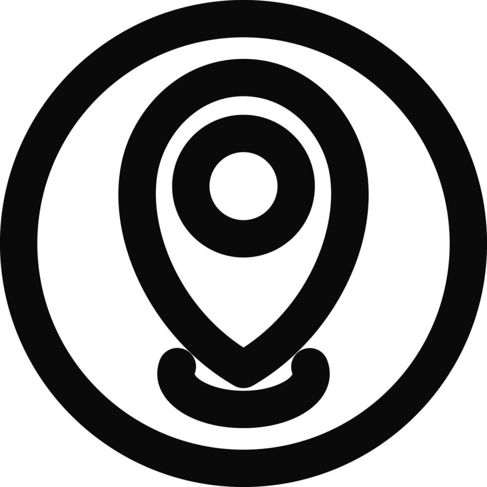 Location Pointer or Gps icon in thin line art. vector