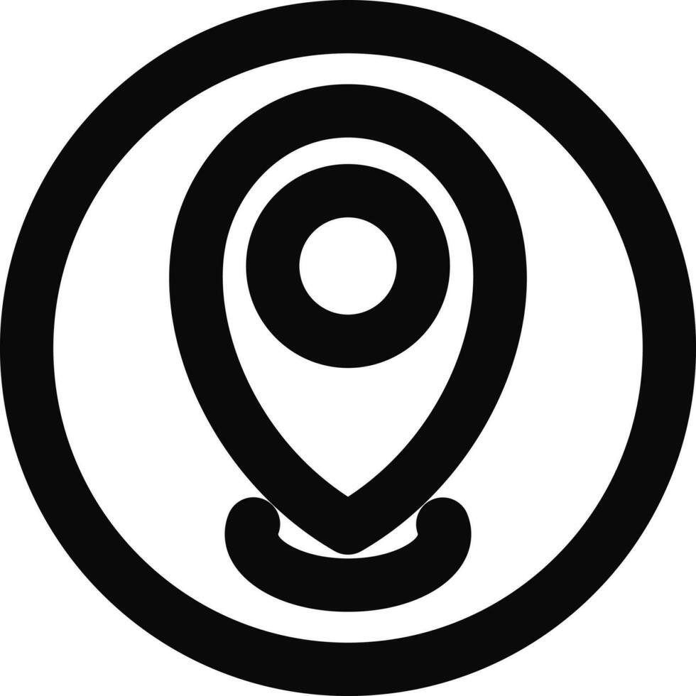 Location Pointer or Gps icon in thin line art. vector