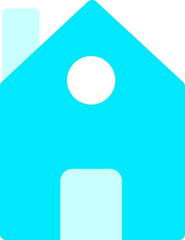 Blue Home icon in flat style. vector