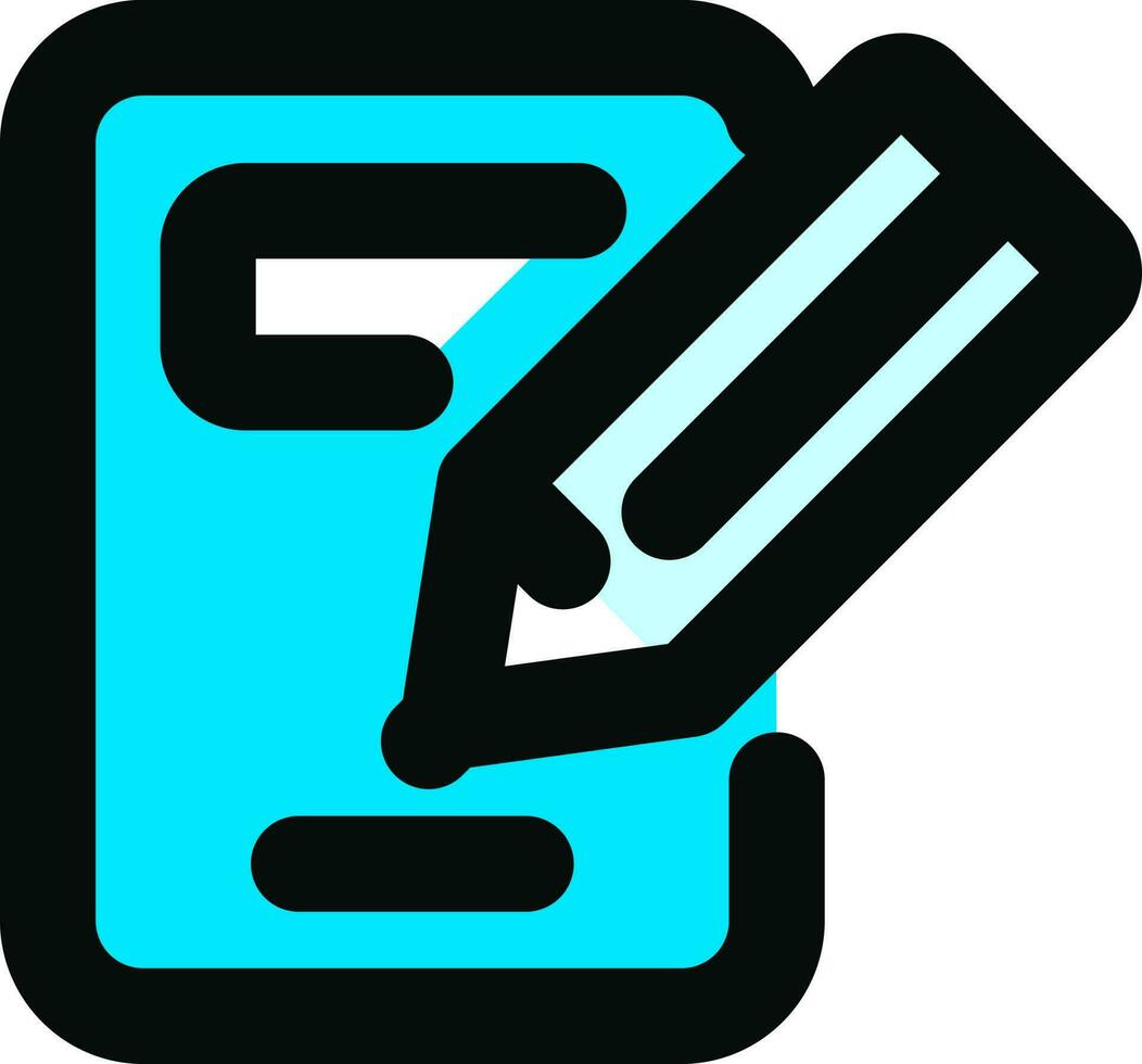 Vector illustration of Book with Pencil or Edit icon.