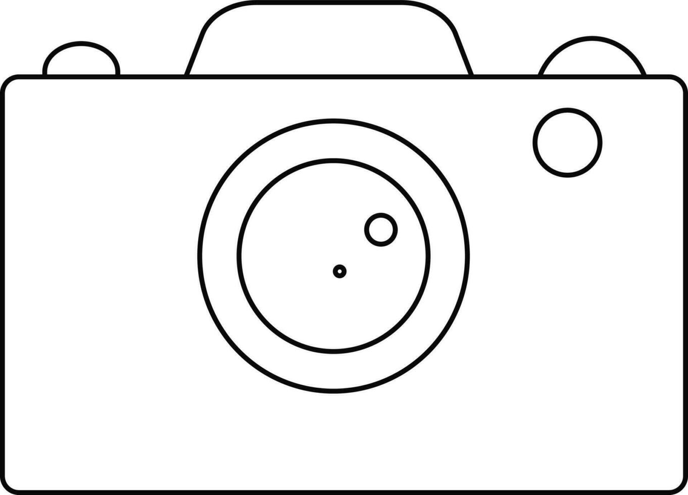 Isolated camera in black line art illustration. vector