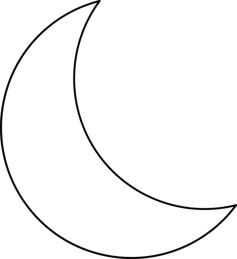 Flat style half moon icon. vector