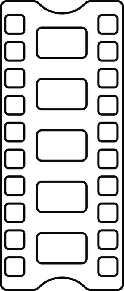 Isolated filmstrip in black line art. vector