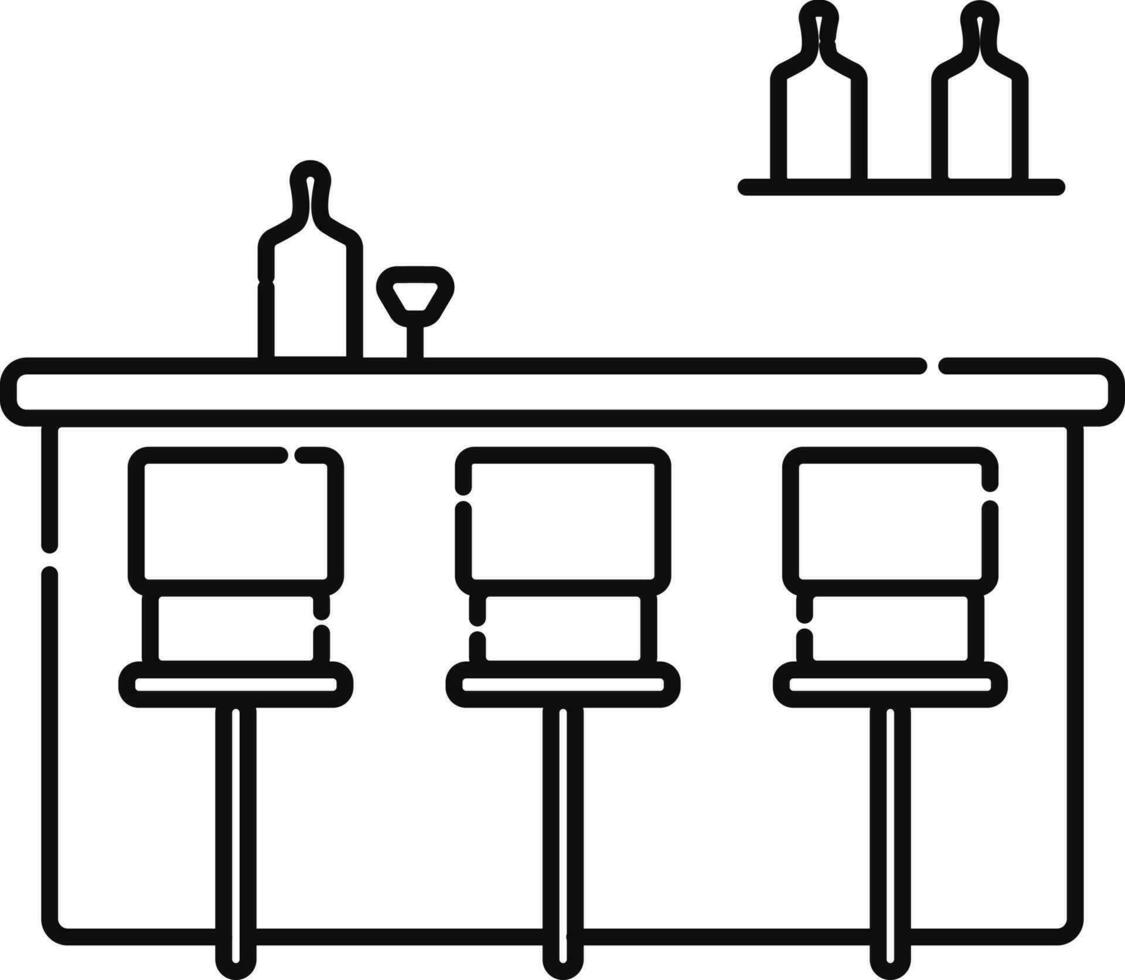 Bar concept icon in line art. vector