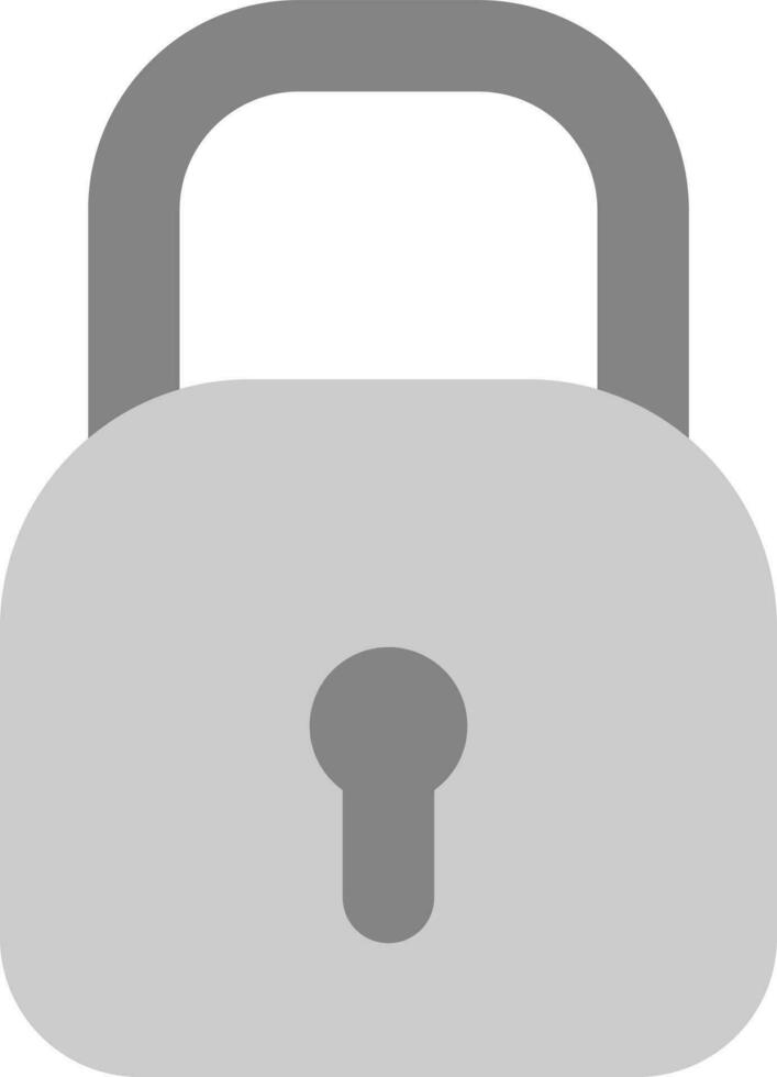 Flat style Lock icon in gray color. vector