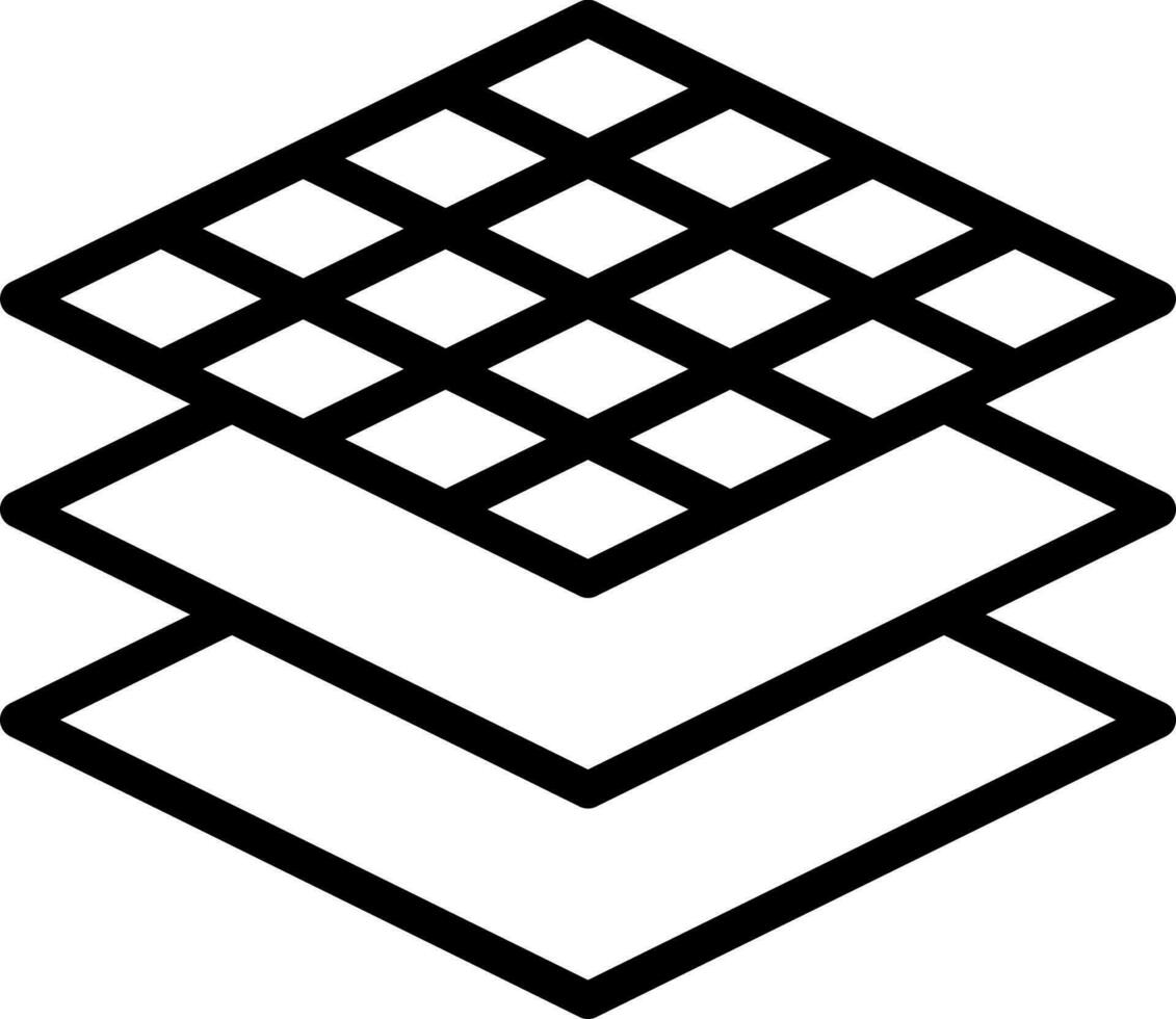 Illustration of layers icon in line art. vector