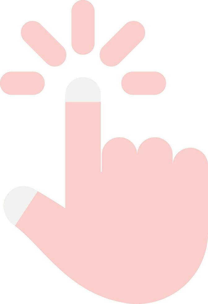 Hand Touch icon in pink color. vector