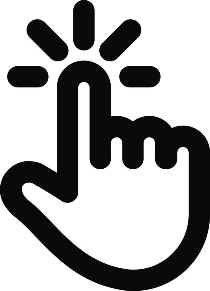 Hand Touch icon in line art. vector