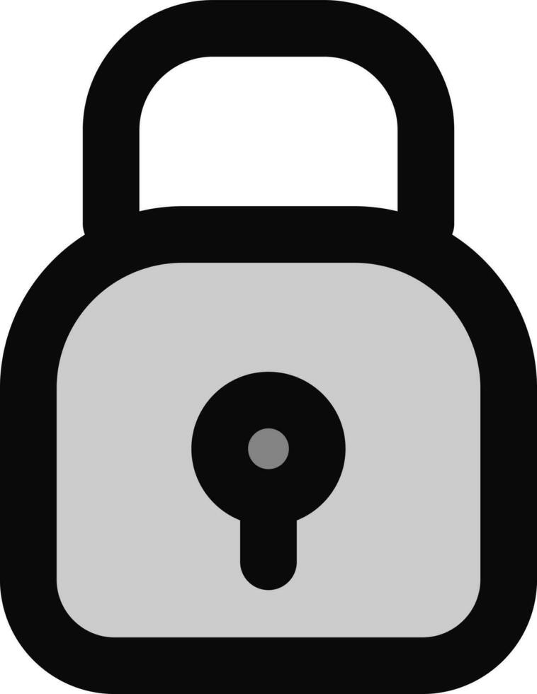 Flat style Lock icon in gray and black color. vector