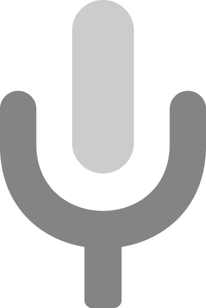 Gray Microphone icon in flat style. vector