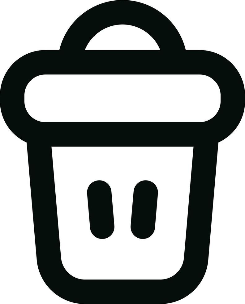 Recycling Bin icon in black line art. vector