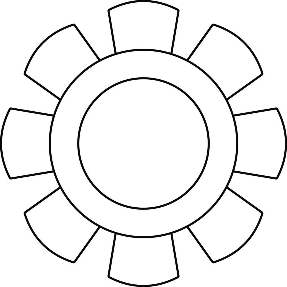 Illustration of a cog camera in black line art. vector