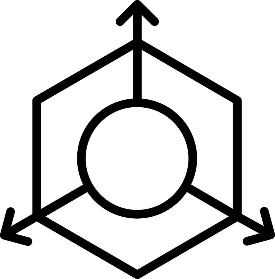 3D modeling icon in line art. vector