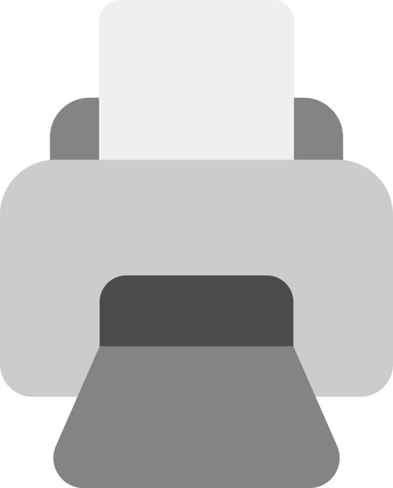 Gray Printer icon in flat style. vector