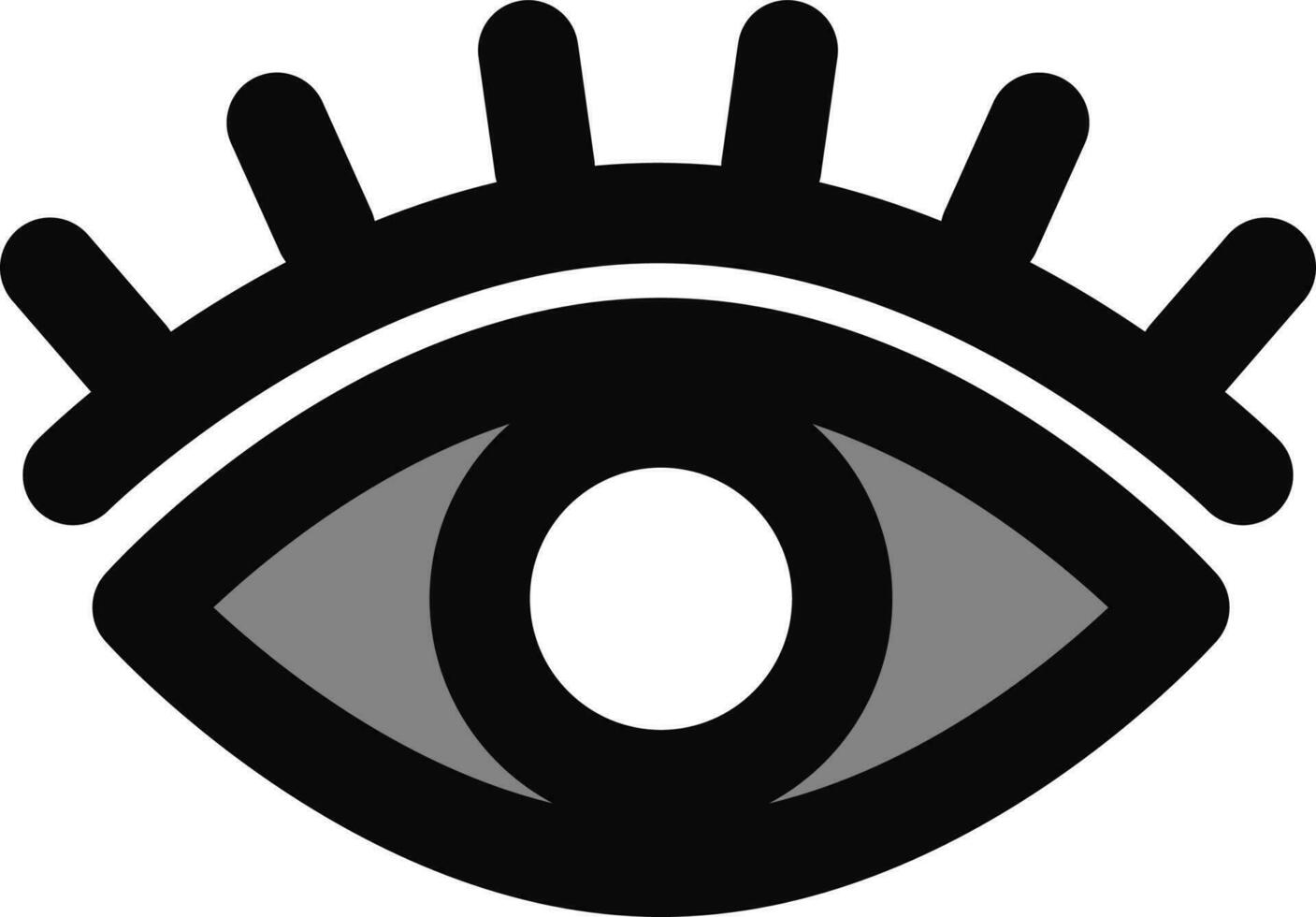 ilustración de ojo o ver icono en plano estilo. vector