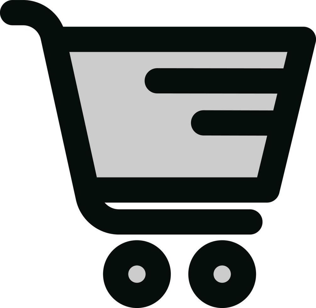 compras carro o carretilla icono gris y negro color. vector