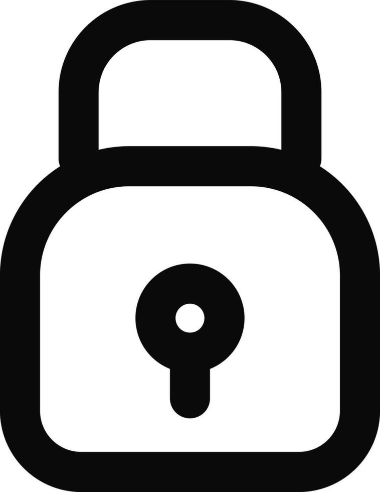 Line art Lock icon in flat style. vector