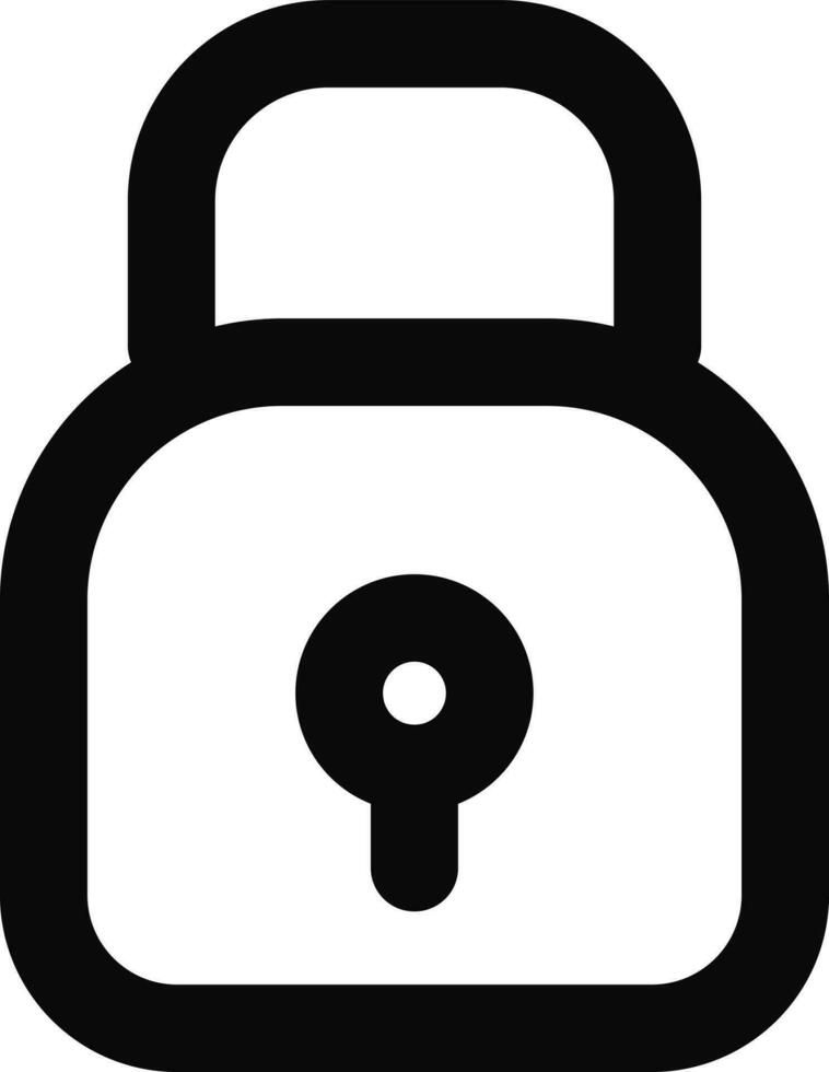 Line art Lock icon in flat style. vector