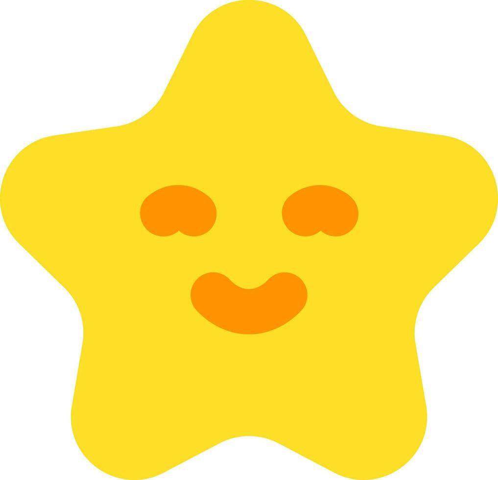 Cute Star Character icon in yellow color. vector