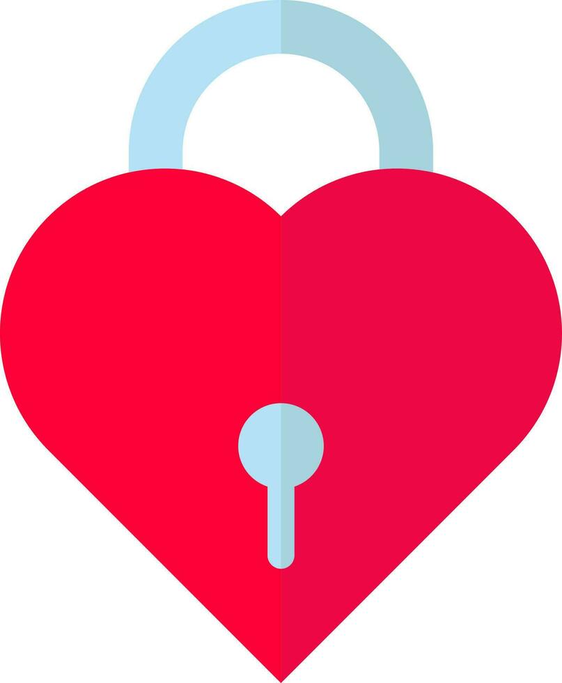 corazón bloquear icono en rojo y azul color. vector