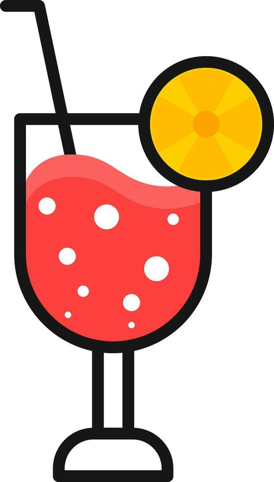 Vector illustration of cocktail or mocktail drink icon.