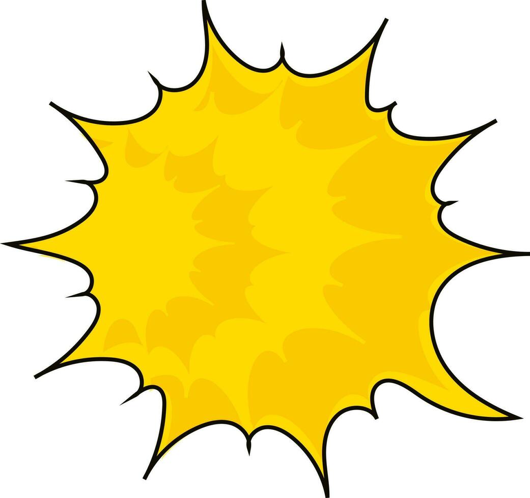 Comic explosion sticker in yellow color. vector